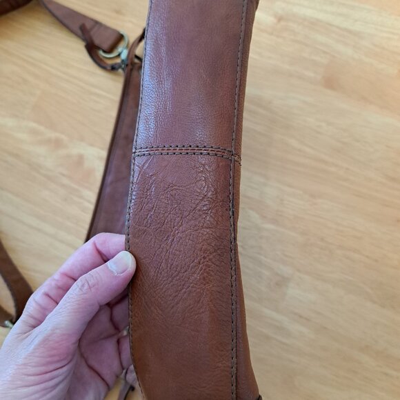 Fossil Multicolor Patchwork Leather Suede Pocket Boho Crossbody Bag - Picture 4 of 16